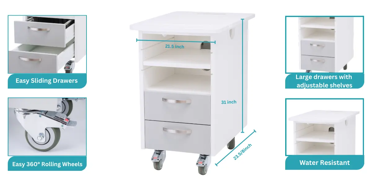 2-Drawer-&-3-Shelf-Mobile-Storage-Cart